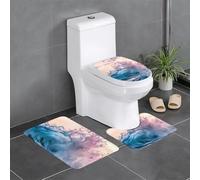 Lot de 3 protections de salle de bain en peluche pour chambre à coucher, cuisine, baignoire, maison, tapis absorbant, motif vagues d'encre