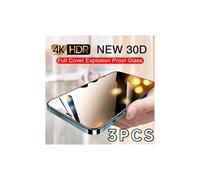 Lot de 3 protections d'écran en verre trempé 9D couvrant intégralement l'écran de votre iPhone, compatibles avec les modèles 7, 8, 11, 12, 13,