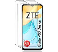 Lot De 3 Protections D'écran En Verre Trempé Pour Zte Blade V50 Design ¿ Dureté 9h Anti-Rayures, Hd 98% Clair, Revêtement Oléophobe Anti-Traces, Compatible Coque (Zone Plane)