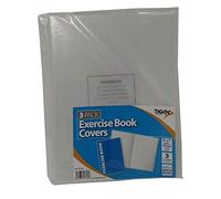 Lot de 3 protège-cahiers A5 en plastique robuste Transparent 24 x 180 cm