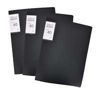 Lot de 3 Protège-Document Noir, 40 Pochette Capacité 80 Feuilles, Livre D'affichage A4, Reliure Protège-documents Souple pour Classer et Protéger les Documents, pour Projets Individuels, École, Bureau
