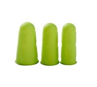 Lot de 3 protège-doigts polyvalents en silicone pour tâches de cuisine, projets de couture et applications industrielles avec prise en main fiable (vert)