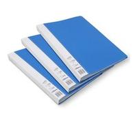 Lot de 3 Protèges documents A4 120 Vues Waytex 931321 Couverture Polypro Bleu avec étiquette Bleu G