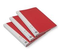 Lot de 3 Protèges documents A4 120 Vues Waytex 931322 Couverture Polypro Rouge avec étiquette Rouge G