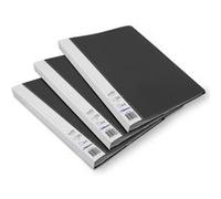 Lot de 3 Protèges documents A4 120 Vues Waytex 931323 Couverture Polypro Noir avec étiquette Noir G
