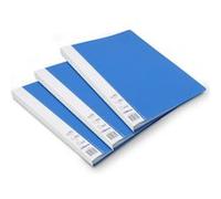 Lot de 3 Protèges documents A4 160 Vues Waytex 931326 Couverture Polypro Bleu avec étiquette Bleu G