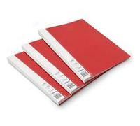 Lot de 3 Protèges documents A4 160 Vues Waytex 931327 Couverture Polypro Rouge avec étiquette Rouge G