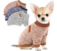 Lot de 3 pulls pour chien de petite taille comme un garçon - Vêtements d'hiver en polaire chaud et doux pour chien et chat - Vêtements d'animaux de compagnie (kaki, taille XL)