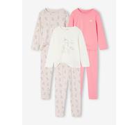Lot de 3 pyjamas fille licornes écru 3A