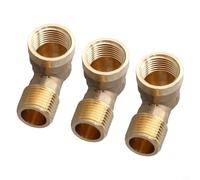 Lot de 3 raccords coudés en laiton à 90 degrés, mâle de 5,1 cm vers femelle de 5,1 cm, connecteur de tuyau forgé robuste pour plomberie et industrie