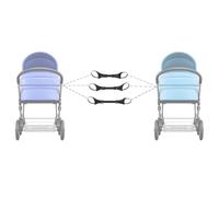 Lot de 3 raccords de poussette jumeaux, ensemble de connexion sécurisé pour poussette triple et quatre personnes, connecteur (lot de 3) de connecteurs de poussette jumelle, double trois