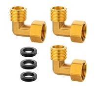 Lot de 3 raccords multi-usages en laiton de 1,2 cm, filetage mâle et femelle à 90 degrés pour systèmes de refroidissement et d'alimentation en eau domestique