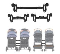 Lot de 3 raccords pour poussette jumelle, double parapluie, raccords doubles pour panier de bébé, crochets articulés universels