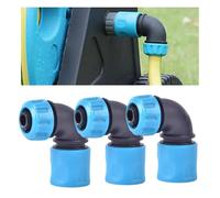 Lot de 3 raccords rapides en ABS coudé de 12,5 mm, connecteur de tuyau d'arrosage 1/2, adaptateurs universels coudés à 90 degrés pour irrigation de jardin/lavage de voiture/extension de tuyau