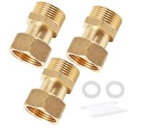 Lot de 3 raccords vissés mobiles en laiton G1/2 x G1/2" AGxIG, DN15 pour compteur d'eau potable, systèmes de chauffage central, gaz