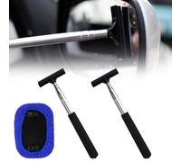 Lot de 3 raclettes de vitres de voiture, 2 essuie-glaces télescopiques, 1 chiffon de nettoyage amovible, raclette de voiture, squeegee, rétractable jusqu'à 98 cm, convient pour tous les types de