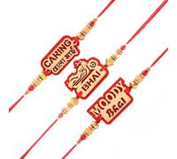 Lot de 3 Rakhi pour Bhaiya Brother Raksha Bandhan Bhaiya Rakhi Set Rakhis Rakhi with You are My Hero Aimant de réfrigérateur et Roli Tilak