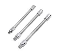 Lot de 3 rallonges de clés à douille flexibles pour entraînement 1/2, 3/8 | Utilisation dans le sens des aiguilles d'une montre, peut être courbé à 45°, arbre flexible pour réparations automobiles