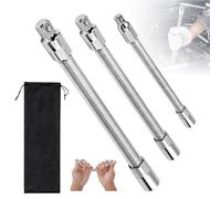 Lot de 3 rallonges flexibles pour clés à douille, 1/4, 3/8, 1/2", tige d'extension flexible en acier à ressort, barres d'extension avec boule de sécurité pour clés à cliquet