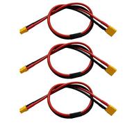 Lot de 3 rallonges XT30 XT-30 mâle vers femelle - Câble adaptateur avec fil en silicone 16AWG de 30 cm - Pour batterie RC LiPo