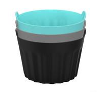 Lot de 3 ramequins pour friteuse à air, friteuse à air, œufs Muold Air Fryer Pocheuse, Pocheuse, cupcakes, cupcakes, moules de cuisson en silicone, faciles à nettoyer (noirs)