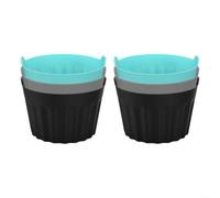 Lot de 3 ramequins réutilisables en silicone pour friteuse à air comprimé pour la cuisson des cupcakes, des crêpes, pour four, micro-ondes, maison, cuisine, petit déjeuner (6 pièces, noir)