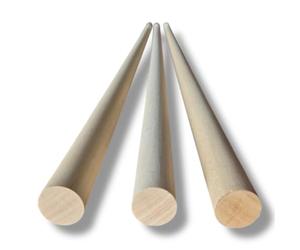 Lot de 3 rampes rondes en bois 5 x 210 cm
