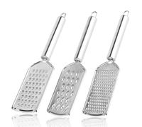Lot de 3 râpes de cuisine, petites râpes à main pour fromage de cuisine avec poignée pour chocolat, fromage, noix de coco, noix, gingembre, râpe à carottes, acier inoxydable, microfin/fin/grossier