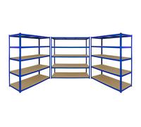 Lot de 3 Rayonnages T-Rax en Métal 4 Niveaux 160 cm Garage Entreposage