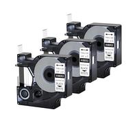 Lot de 3 rechange pour 18053 Noir sur Blanc 9 mm compatible avec Dymo | 1,5 m Gaine thermorétractable avec rapport de rétraction 3:1 compatible avec imprimantes Dymo Rhino 1000 3000 4200 5000 5200