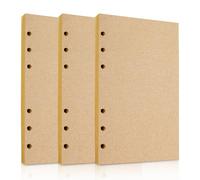Lot de 3 recharges de papier A5 rechargeables - 6 trous - Papier kraft - 135 feuilles de papier kraft - Recharge pour agenda, agenda, journal quotidien, croquis, peinture