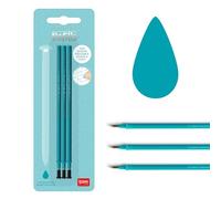 Lot de 3 Recharges Gel Effaçable pour Stylo Legami Bleu Turquoise