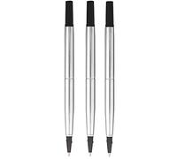 Lot de 3 recharges noires pour stylo roller Parker Quink, pointe moyenne (0,7 mm)