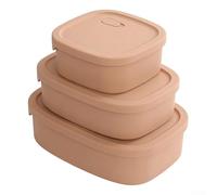 Lot de 3 récipients à goûter étanches en silicone résistant à la chaleur de -40 °C à 220 °C pour congeler le micro-ondes, la cuisson et la vaisselle (marron)