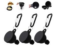 Lot de 3 récipients de voyage portables en poudre de protéine, petits entonnoirs pour remplir de petites bouteilles avec porte-clés et porte-clés, entonnoir de supplément de pré-entraînement/gym (50