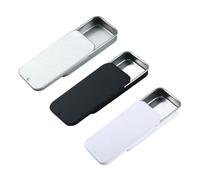 Lot de 3 récipients métalliques vides avec couvercles coulissants, petites boîtes métalliques, boîte de rangement rectangulaire, récipients pour bonbons, bijoux, artisanat, pilules(8 x 5 x 1,5 cm)