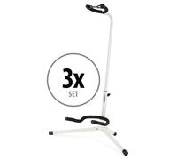 Lot de 3 Réglable Stand Support rembourré Acoustic Electric Guitar Trépied Blanc