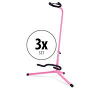 Lot de 3 Réglable Stand Support rembourré Acoustic Electric Guitar Trépied Rose