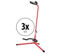 Lot de 3 Réglable Stand Support rembourré Acoustic Electric Guitar Trépied Rouge