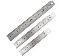 Lot de 3 Regle Metal Réglet Droite en Acier Inoxydable Réglet Métrique et Impérial Double Face Règle de Mesure de Précision Pour Technique,Enseignement et Dessin D'ingénierie