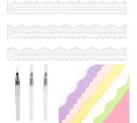 Lot De 3 Règles De Déchirement En Papier Acrylique Pour La Fabrication De Cartes,Le Scrapbooking,Les Loisirs Créatifs,La Décoration,L'école,Le Bureau,Le Bricolage (30 X 3,3 Cm)