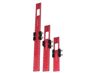 Lot de 3 règles de travail du bois - Précision - d'aluminium 16 cm ou 20 cm - Outil de marquage de poche - Sliding Stop T Square réglable pour le marquage - Métric Impérial