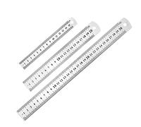 Lot de 3 règles en acier inoxydable - Outils de mesure - Convient pour l'ingénierie, l'enseignement et le bureau - 15 cm/20 cm/30 cm (4, 8, 12 pouces)