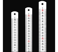 Lot de 3 règles en métal, 20/30/40 cm, double face, de précision en acier inoxydable, longue règle de bureau, règle de table métrique impériale double marquage, règle d'ingénierie de précision pour