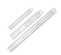 Lot de 3 règles en métal, règle en acier, règle en métal pour la coupe, 15, 20, 30,5 cm, règle en acier inoxydable pour bureau, maison, université, artisanat, ingénierie, travail architectural