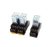 Lot de 3 relais puissance solénoïde à rail DIN HH54L DC 24 V 14 broches 4PDT 35 mm + stock