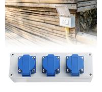 Lot de 3 répartiteurs de courant Schuko 230 V, répartiteur mural, prise Schuko 16 A, prise murale, pour l'intérieur et l'extérieur