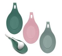 Lot de 3 repose-cuillères en silicone pour dessus de cuisinière, porte-cuillère en silicone pour comptoir de cuisine, porte-cuillère en silicone pour ustensiles de cuisine, spatule, pinces, louches