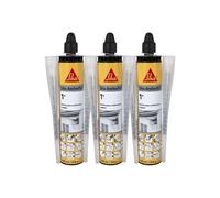Lot de 3 résines de scellement chimique rapide SIKA Anchorfix-1 Plus - Ton pierre - 300ml