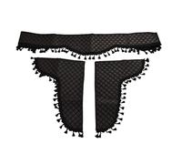 Lot de 3 rideaux en cuir écologique noir avec pompons noirs de 230 cm de long pour camions
